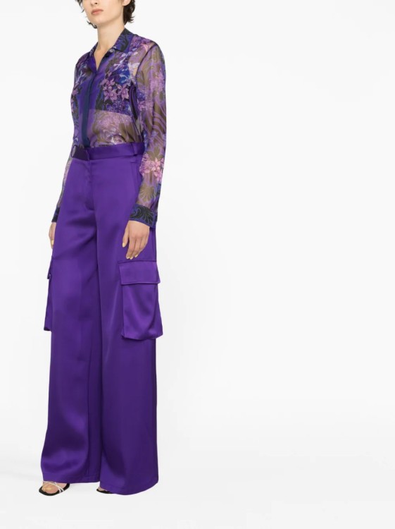 Shop Versace Purple Wide Cargo Pants