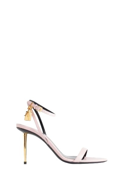 TOM FORD STAMPED LIZARD LEATHER PADLOCK SANDALS