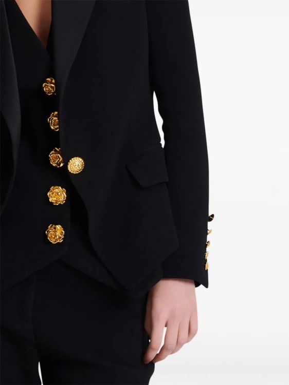 Balmain Cotton-blend Single-breasted Blazer In Black