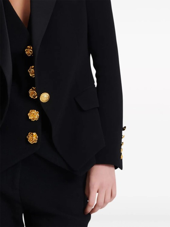 Shop Balmain Satin-lapel Single-breasted Blazer In Black