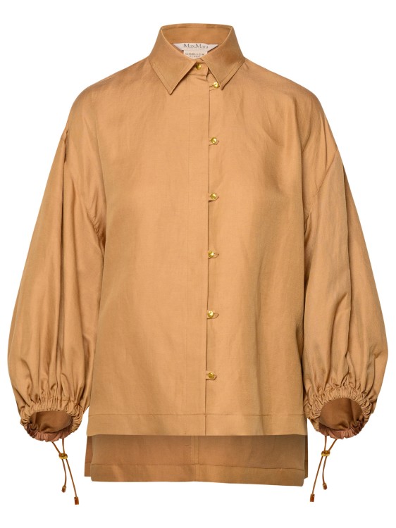 Shop Max Mara Rodeo' Silk And Clay Blend Shirt In Orange