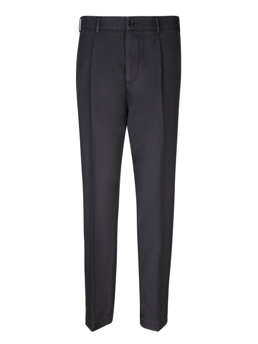Dell'oglio Tailored Wool Trousers With Elegant Fit And Versatile Style In Black