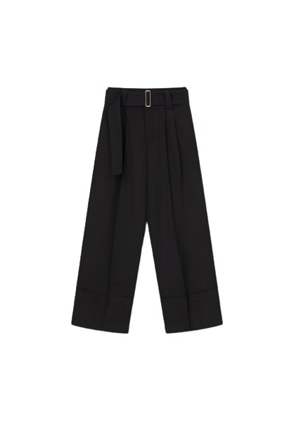 Shop Aeron Trudi - Wide Cuffed Pants In Black