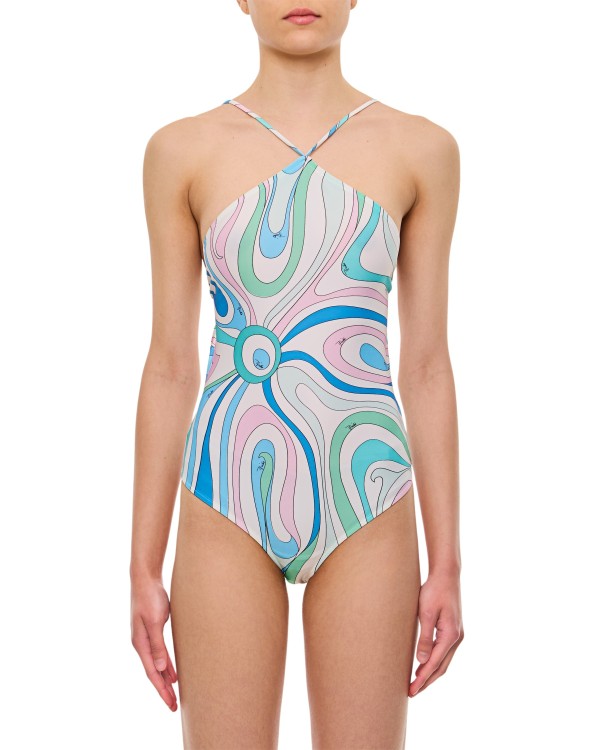 Pucci Shiny Lycra One Piece Swimsuit In Multicolor