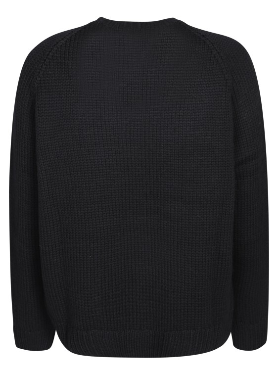 Dsquared2 Wool Sweater With Raglan Sleeves And Textured Knit In Black