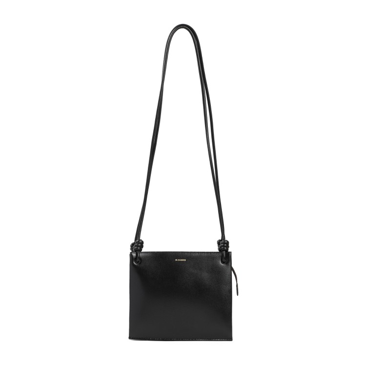 Shop Jil Sander Black Leather Giro Bag