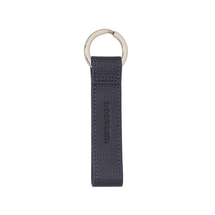 Shop Roderer Award Loop Key Ring - Italian Leather Navy Blue