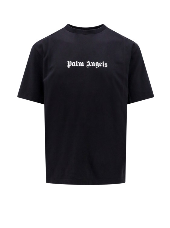 Shop Palm Angels Cotton T-shirt With Logo Print In Black