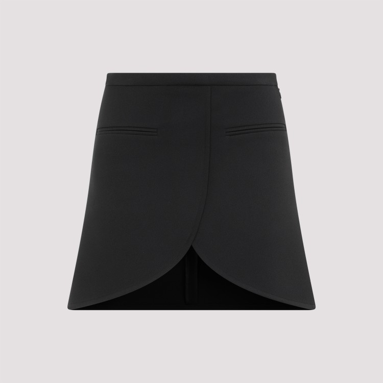 Shop Courrèges Ellipse Black Twill Mini Skirt